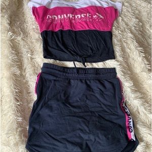 Selling a pink, blue and white converse set